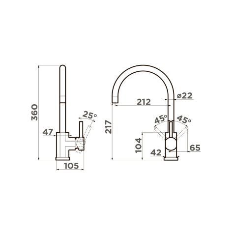 Смеситель для кухни Omoikiri Wakayama LG светлое золото