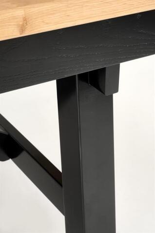 Стол обеденный HALMAR FIESTA дуб натуральный/черный 200-280/100