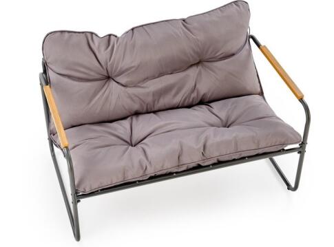 Комплект HALMAR HUDSON (диван + 2 кресла + стол журнальный) серый/коричневый