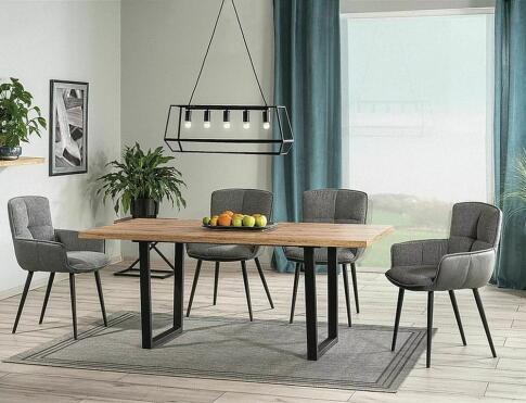 Стол обеденный SIGNAL VITO дуб артизан/черный 140-180/85