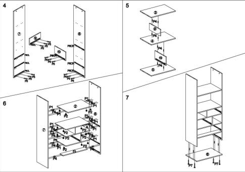 Стеллаж HALMAR MEZO REG1 разноцветный, 60/29/180