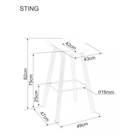 Стул барный SIGNAL STING белый/дуб