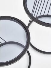 Комплект HALMAR ANTILLA (2 стола журнальных) дымчатый/черный