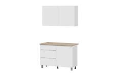 Кухонный гарнитур NN Мебель "Денвер" (1,2 м) Серия 2 SAFE Белый/Дуб Сонома