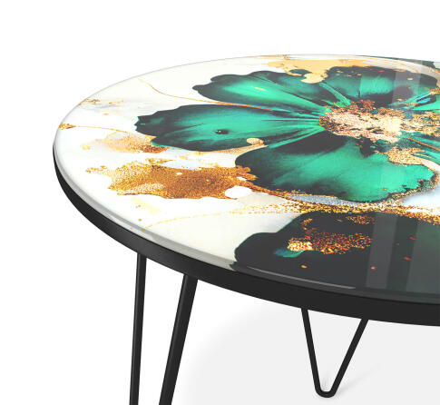 Стол журнальный Sheffilton SHT-CT27 малахитово-зеленый/черный муар