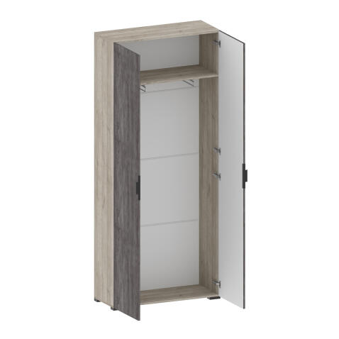 Шкаф САНТАН Шаде ШК-3432 Черный ясень/Санторини белый