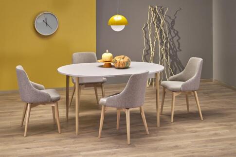 Стол обеденный HALMAR PIVOT кашемир/натуральный 102-142/102