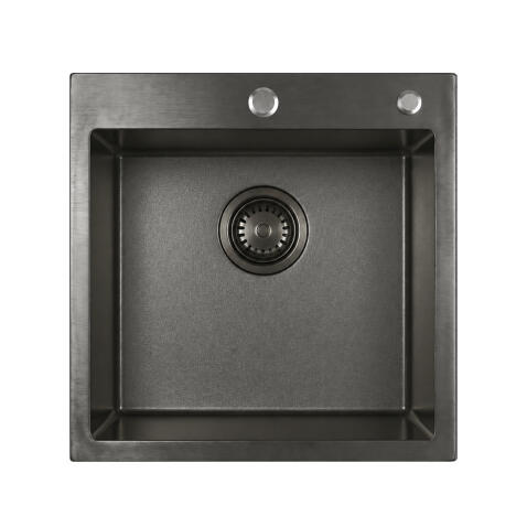 Кухонная мойка из нержавейки BLANTEK LS-5050STB Stone texture black