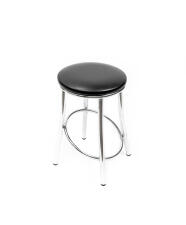 Табурет ВВР Сфера черный/хром, экокожа