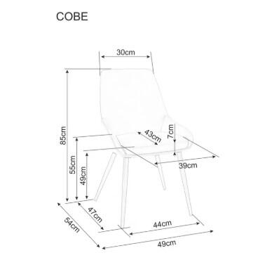 Стул SIGNAL COBE Velvet Bluvel 14 серый/черный