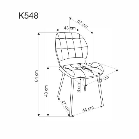 Стул HALMAR K548 горчичный/черный