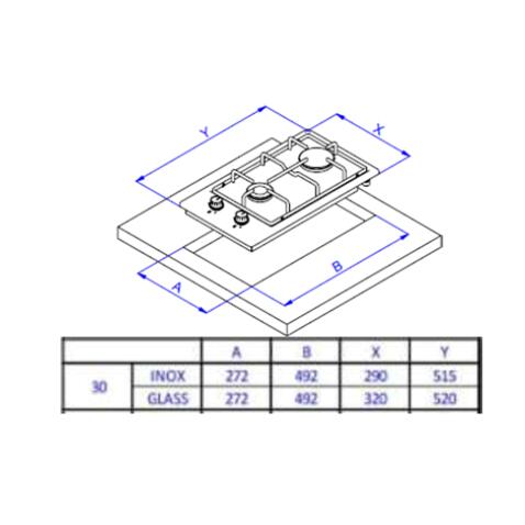Поверхность газовая WEISSGAUFF HGG 320 BGL