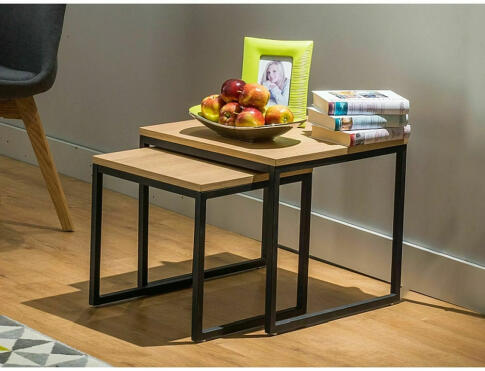 Комплект SIGNAL LARGO DUO (2 стола журнальных) дуб/черный 