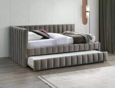 Кровать SIGNAL ALFIE Velvet Bluvel 40 темно-бежевый, 120/200