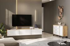 Тумба NN Мебель (МС Байкал К) Дуб Золотой/Белый матовый