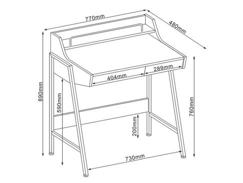 Стол компьютерный SIGNAL B-168 дуб/коричневый, 77/48/89