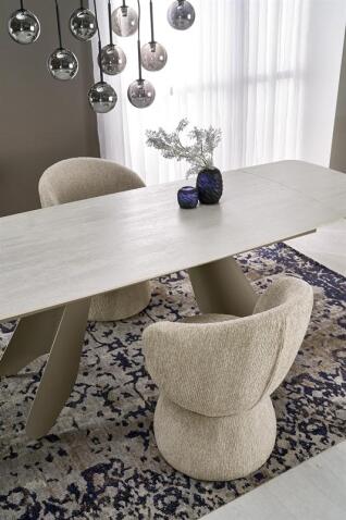 Стол обеденный HALMAR SALIX травертин/кашемир 180-260/90