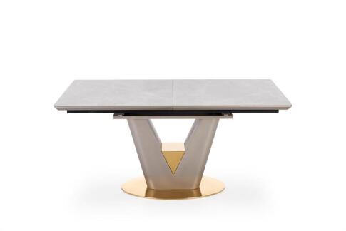 Стол обеденный HALMAR VALENTINO светло-серый/золотой 160-220/90