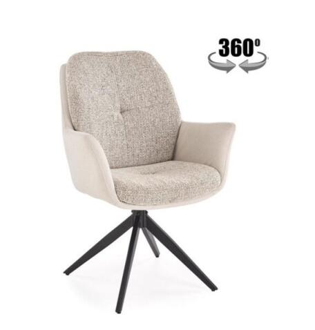 Стул HALMAR K591 светло-серый/черный, поворотный