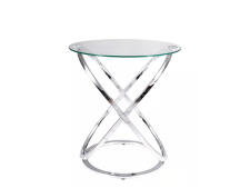 Стол журнальный SIGNAL EOS C прозрачный/хром