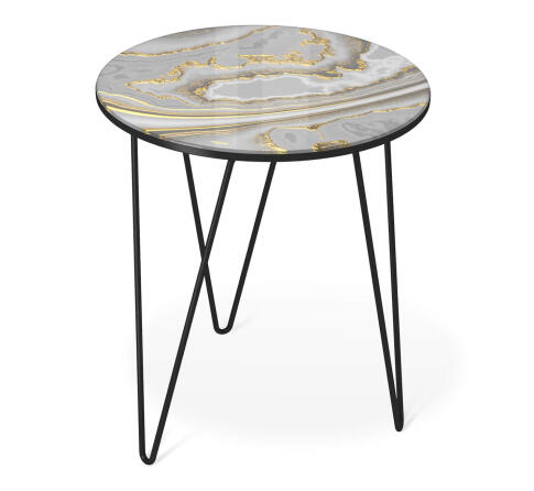 Стол журнальный Sheffilton SHT-CT27 золотистый пепел/черный муар