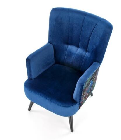 Кресло HALMAR PAGONI Bluvel 86 темно-синий/черный