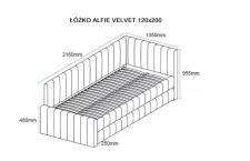 Кровать SIGNAL ALFIE Velvet Bluvel 40 темно-бежевый, 120/200