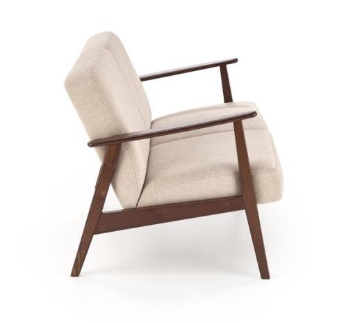 Диван HALMAR MILANO 2S tap. Castel 15 бежевый/орех