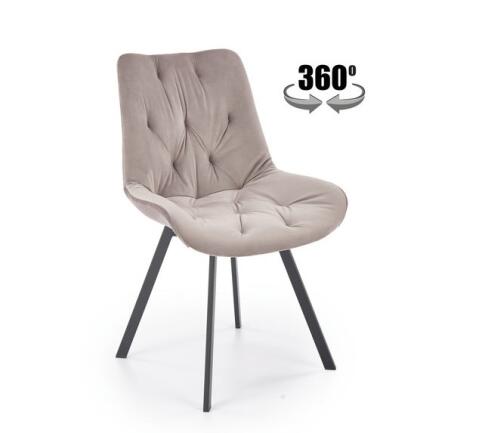 Стул HALMAR K519 бежевый/черный, поворотный