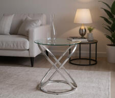 Стол журнальный SIGNAL EOS C прозрачный/хром