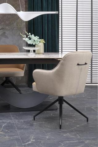 Стол обеденный HALMAR FERNANDO белый мрамор/черный 160-240/92