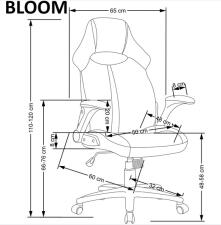 Кресло компьютерное HALMAR BLOOM серый/черный