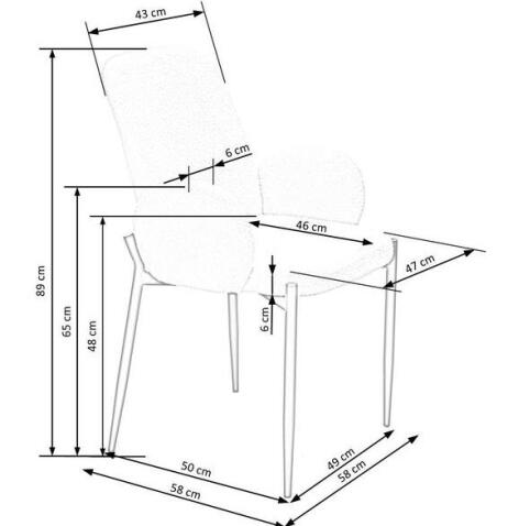 Стул HALMAR K477 серый/черный