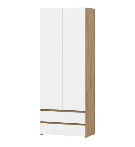 Шкаф NN Мебель (МС Некст К) Дуб Золотой/Белый, двухстворчатый с ящиками