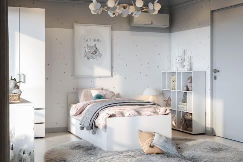 Стеллаж NN Мебель (МС Токио) Белый текстурный