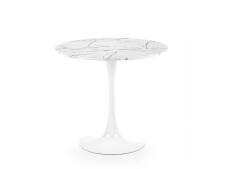 Стол обеденный HALMAR DENVER белый мрамор/белый 80