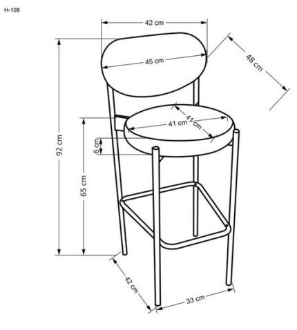 Стул барный HALMAR H108 серый