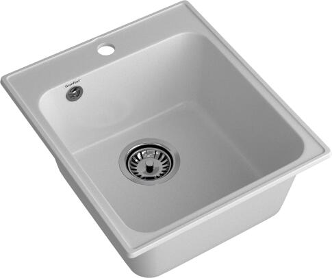 Кухонная мойка GRANFEST QUARZ Z-17 серый + сифон