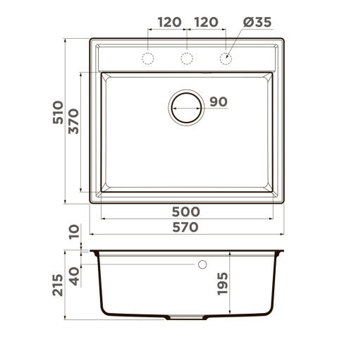 Кухонная мойка Omoikiri Daisen 57-ES Artgranit/эспрессо