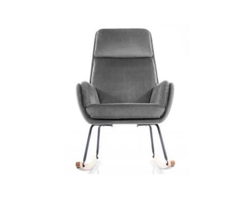 Кресло-качалка SIGNAL HOOVER Velvet серый/черный/дуб