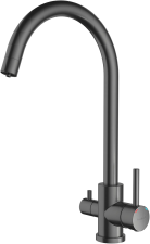 Смеситель для кухни GRANFEST QUARZ Z-5420  PVD графит