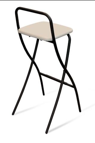 Стул барный складной Sheffilton SHT-S46 артикул CT-46 беж/черный муар (ЗАКАЗ КРАТНО 2 ШТ)