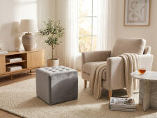 Пуф SIGNAL LORI Velvet Bluvel 03 светло-серый