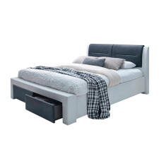 Кровать HALMAR CASSANDRA S белый/черный, 140/200