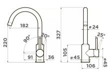 Смеситель для кухни Omoikiri Shinagawa P SA бежевый