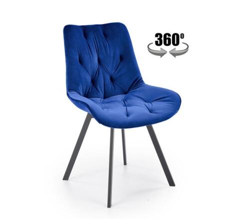 Стул HALMAR K519 синий/черный, поворотный