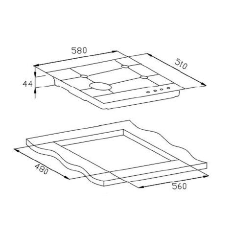 Поверхность газовая WEISSGAUFF HGG 641 BV Nano Matt Glass