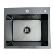 Кухонная мойка из нержавейки BLANTEK LS-5044HN Honeycomb Nano black (+ 500B40B)