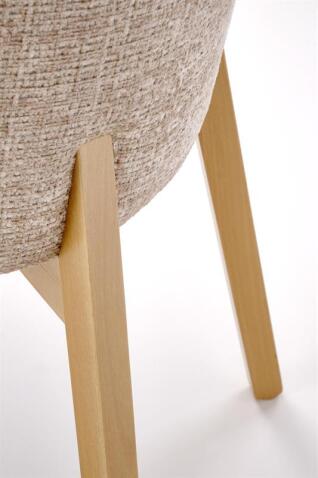 Стул HALMAR BASSO бежевый/дуб натуральный