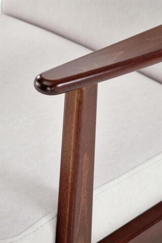 Кресло HALMAR MILANO 1S tap. Castel 04 светло-бежевый/орех